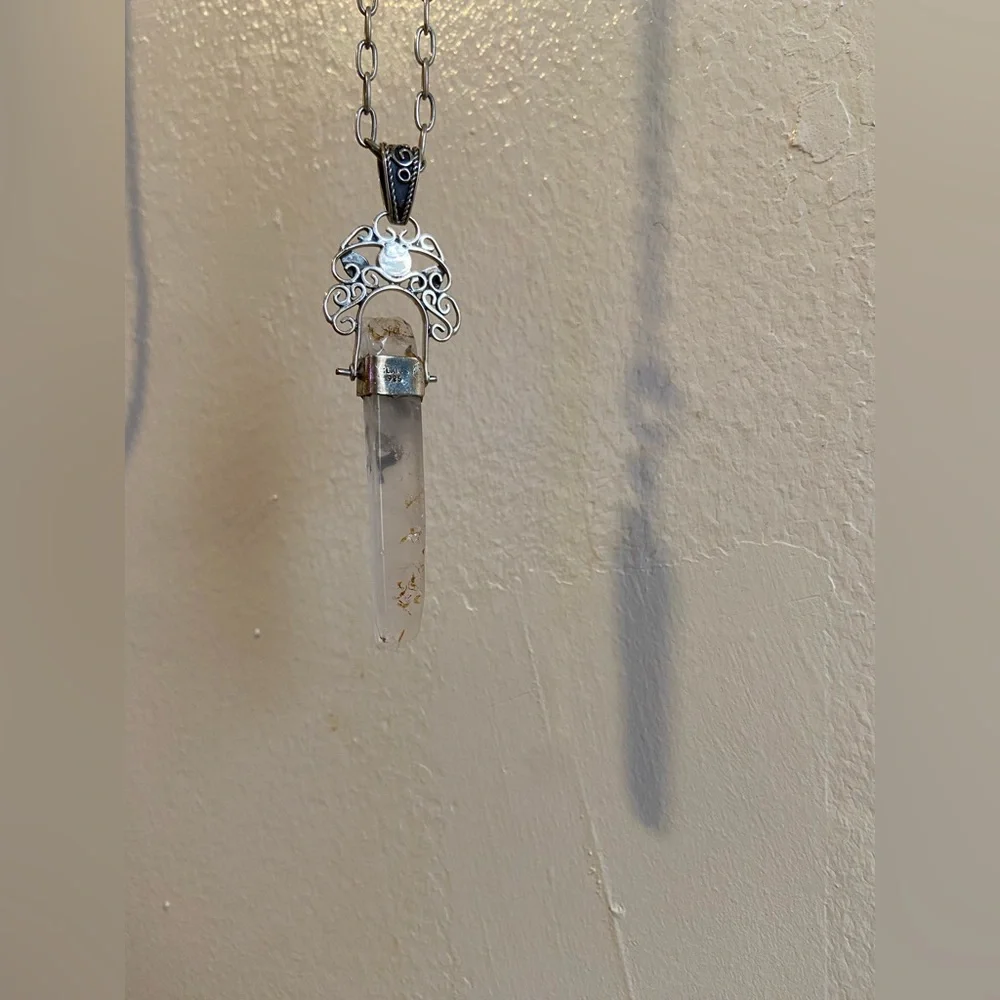 Vintage rose quartz pendant - Picture 2 of 4